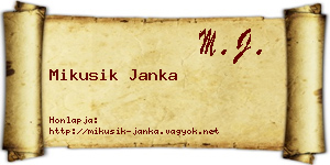 Mikusik Janka névjegykártya